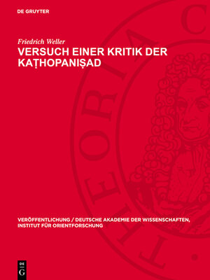 cover image of Versuch einer Kritik der Kaṭhopaniṣad